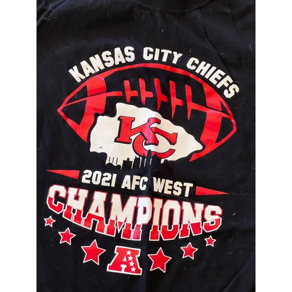 Kansas City Chiefs 2021 AFC West Champions Championship T-Shirt‎ Tee Shirt Youth
